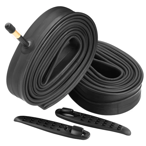 FANSPRO 2 Pack 700 x 35-43c Road Bike Inner Tubes, 48mm Schrader Valve Premium Quality Butyl Inner Tube with 2 Tire Levers