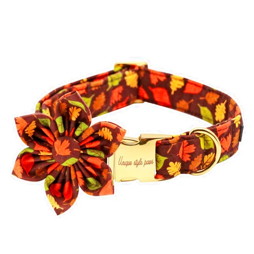 Unique style paws Fall Dog Collar with Bow, Puppy Collar Pet Gift Adjustable Dog Collar Soft and Comfy Bowtie Collars for Large Girl or Boy Dogs