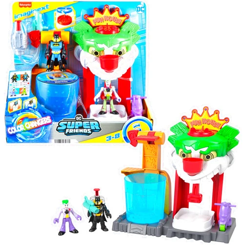 Fisher-Price Imaginext DC Super Friends Batman Toy Color Changers The Joker Funhouse Playset for Preschool Pretend Play Kids Ages 3+ Years