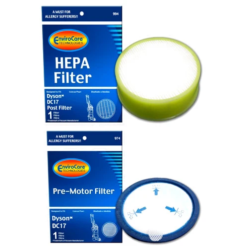 EnviroCare Premium Replacement Pre Motor and HEPA Vacuum Cleaner Filters designed to fit Dyson DC17 Machines