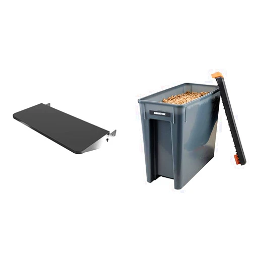 Traeger Grills BAC442 Pro 780 Ironwood 885 Folding Front Shelf, Large, Black & Pellet Grills BAC637 Stay Dry Pellet Bin, Wood Pellet Storage with Locking Lid, Black