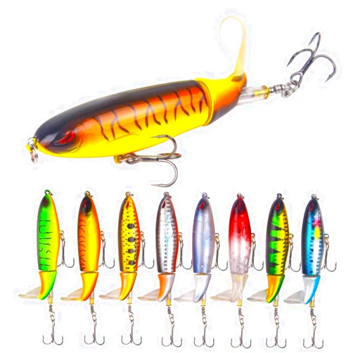 GOOHOCHY Fishing Bait Fishing Jigs Artificial Lures Top Water Lure Saltwater Fishing Hook Rotating Tail Lifelike