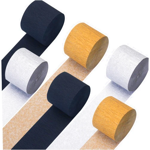 Patypire Black Gold Silver Crepe Paper Streamers 6 Rolls 492ft, Pack of Party Streamers for Party Decorations, Crepe Paper for Birthday, Baby Shower, Wedding Party Decorations (1.8 Inch x 82 Ft/Roll)