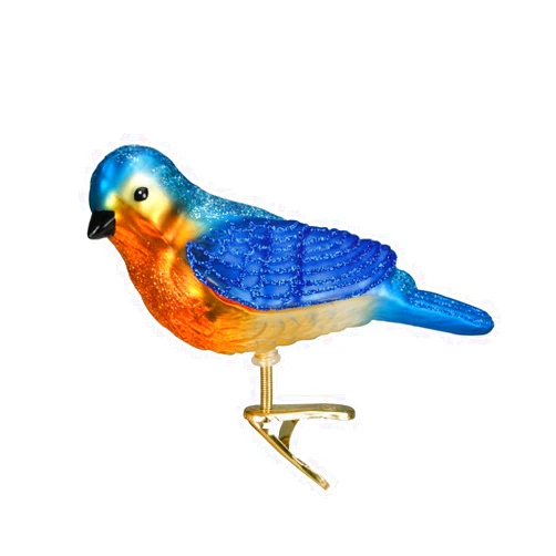 Old World Christmas Bird Watcher Collection Glass Blown Ornaments for Christmas Tree Bluebird, 18043