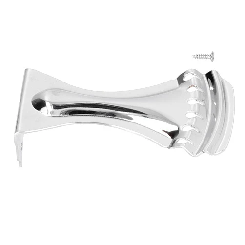 Walfront Guitar Bent Tailpiece Metal Material Silver Color Hole Design Highly Controllable with Mounting Screw for 6-string Resonator Guitars 12 x 7 x 5cm / 4.7 x 2.8 x 2in