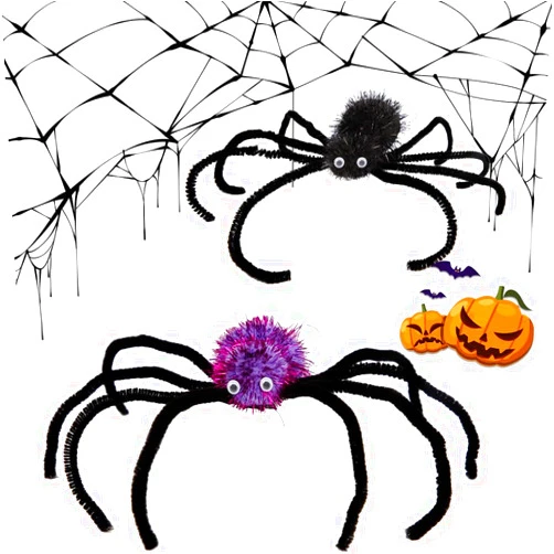 USUKUSI 2 PCS Halloween Spider Hair Clips Cute Spider Web Hairpins for Kids Purple Black Spider Crystal Spider Web Hairpins Halloween Cosplay Costume Party Hair Accessory Gifts
