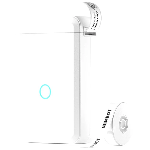 NIIMBOT D110 Label Maker Machine with Tape, Small Label Printer Bluetooth Connection Multiple Templates Available for Phone Easy to Use for Office Home Organization Rechargeable White
