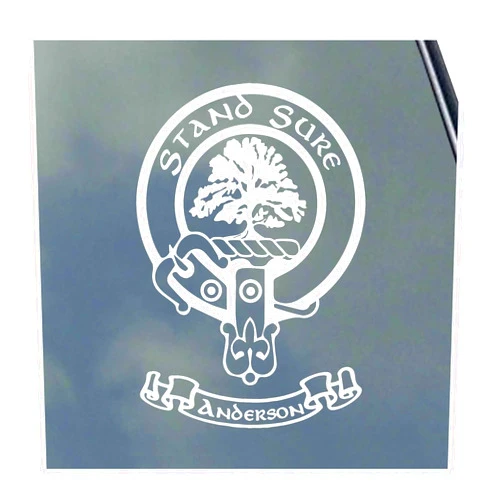 KLO Graphics Anderson Scottish Clan Vinyl Sticker Decal Tartan with Banner Option Family