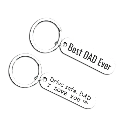 HUNGMAI Drive Safe Dad Keychain I Love You Dad Gifts from Daughter or Son Father's Day Best Dad Ever Key chain Birthday Gifts for Dad from Daughter, Christmas Gifts for Dad, Dad gift from Son