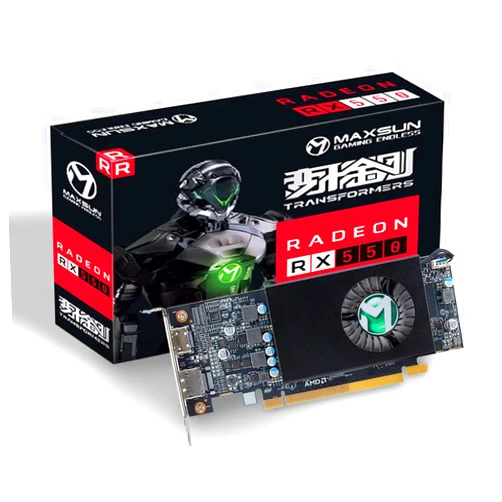 maxsun AMD Radeon RX 550 4GB Low Profile Small Form Factor Video Graphics Card for Gaming Computer PC GPU GDDR5 ITX SFF HDPC 128-Bit DirectX 12 PCI Express X16 3.0, HDMI, DisplayPort