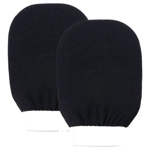 CLARIAL Exfoliating Body Scrub for Bath and Shower Use - Face Scrubber and Body Exfoliator Mitt, Dead Skin Remover - Exfoliating Glove Shower Scrub for Men and Women - Pair Black