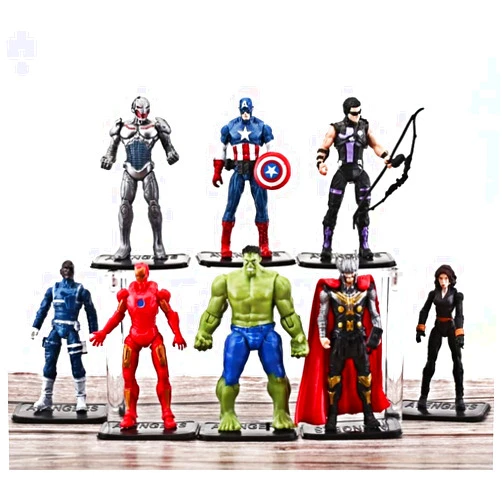 Bailai 8Pcs Superheroes Articulated Action Figure for Boys Super Hero Action Sets Avenger Marvel Ornaments Justice League Toys，Superhero Figurines Birthday Party Favors Cake Decoration Cupcake Topper Supplies