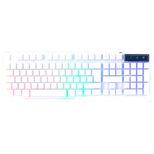 Orzly White Gaming Keyboard RGB USB Wired Rainbow Keyboard Designed for PC Gamers, PS4, PS5, Laptop, Xbox, Nintendo Switch, RX-250 Hornet Edition