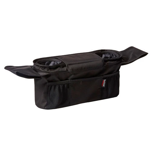 Britax Stroller Organizer with Insulated Cup Holders | Large Center Compartment with Magnetic Closure + 3 Outer Pockets + Folds with Stroller, No Removal Needed Black
