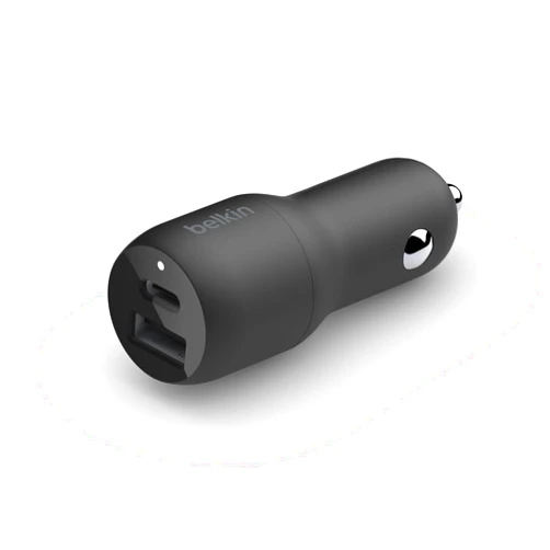 Belkin 37-Watt Dual USB Car Charger - Power Delivery 25W USB-C Port & 12W USB-A Port for PPS Charging Apple iPhone, Samsung Galaxy, AirPods, & More