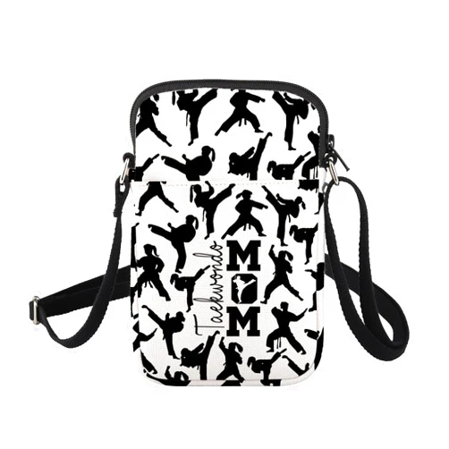 FUSTMW Taekwondo Mom Gift for Taekwondo Lover Crossbody Bag Martial Arts Gifts Cell Phone Purse with Adjustable Strap