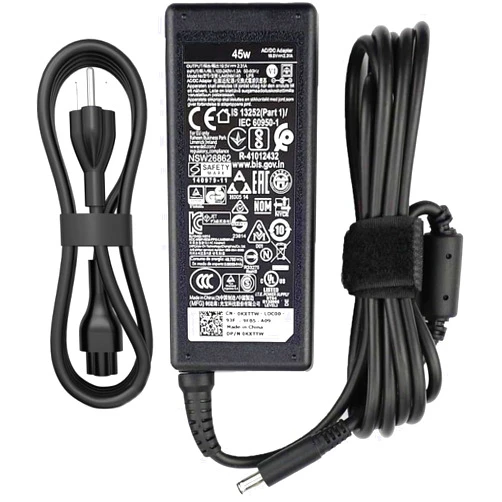 Delight Tordor Original 45W (4.5 * 3.0 mm Jack 19.5V 2.31A) AC Power Charger Fit for Dell Inspiron 11/13/14/15/17 3000 5000 7000 Series(3583 3593 5570) Latitude E5450 XPS 13-45 Watt AC 2-in-1 Computer Adapter Cord