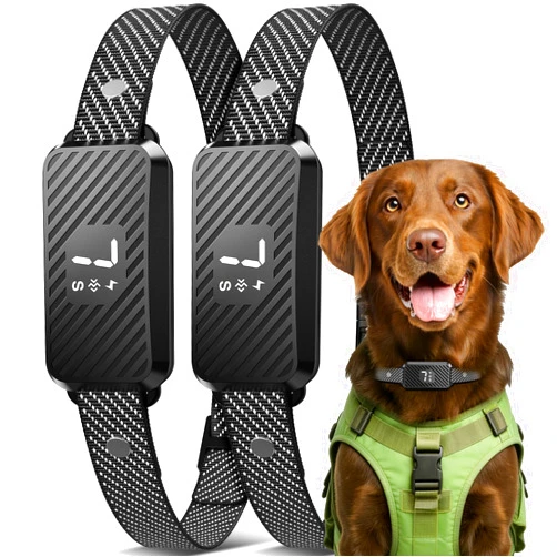KJKZO Dog Bark Collar for Large Medium Small Dogs, Effective No-Bark Collar, Smart Barking Collar, Rechargeable Bark Collar with 7 Sensitivity, 3 Modes, IP67 Waterproof, Black, 2 Pack