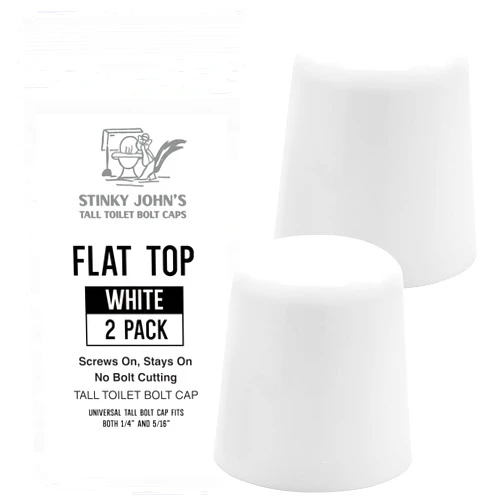 Stinky John's Tall Toilet Bolt Caps: Don't Cut Those Bolts! 100% Made in USA, toilet bolt caps, toilet bolt covers, toilet screw covers (Universal Fit, 2 Pack)