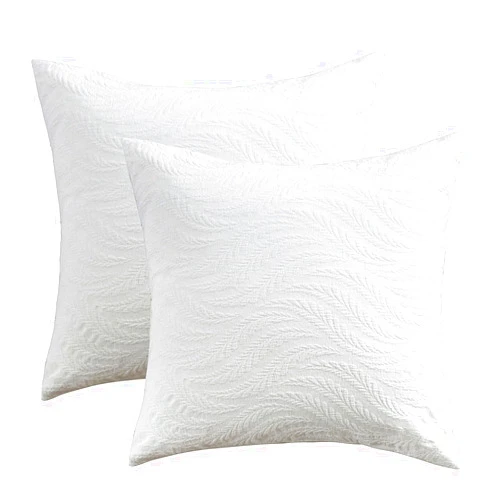 Rosecret 100% Cotton White Euro Pillow Shams Covers Only,No Insert,Embossing 26