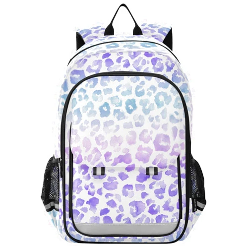 MNSRUU Backpack for School Leopard Purple Tie Dye Laptop Backpack Womens Travel Backpack Mens Casual Daypack College Bookbag Fits 15.6 Inch Laptop