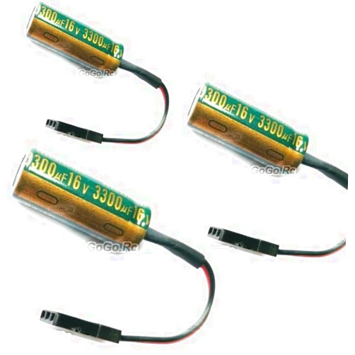 Generic GoGoRc 3-Piece HobbyEagle 16V EZ-Plug Gyro Stabilizer Capacitor for Flight Controller HEA16VCx3
