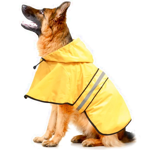 Ezierfy Hooded Dog Rain Coats - Reflective Adjustable Pet Rain Coat, Lightweight Dog Waterproof Raincoat Slicker Poncho with Leash Hole for Small, Medium, Large Dogs (Yellow, X-Large)