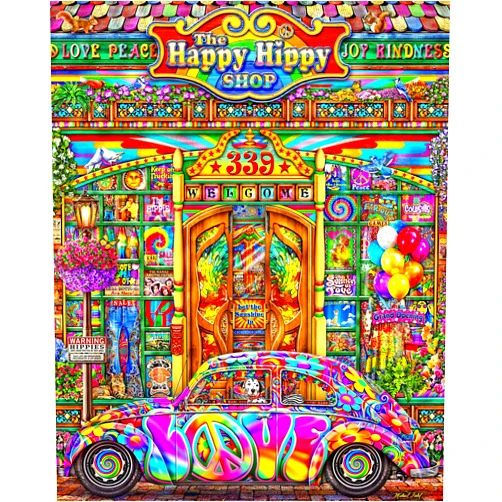 Springbok's 1000 Piece Jigsaw Puzzle The Happy Hippy Shop - Made in USA