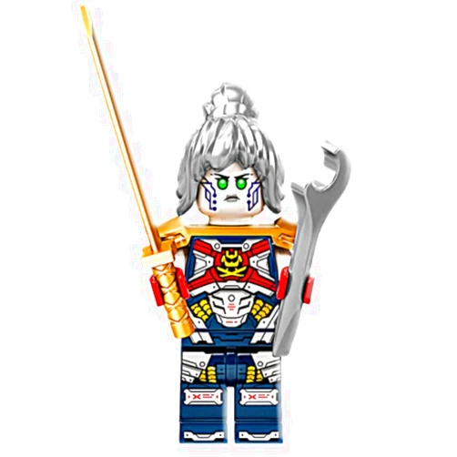 LEGO Ninjago: PIXAL Minifigure with Wrench and Gold Katana P.I.X.A.L.