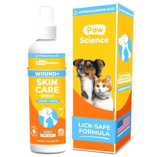 Paw Science Skin & Wound Care Spray for Dogs & Cats – Lick-Safe Antiseptic Healing Aid, Itch Relief & Skin Repair Treatment for Hot Spots, Rashes, Cuts, Burns, & Irritation