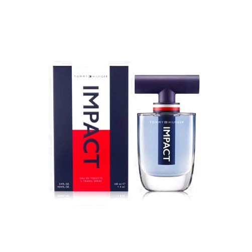 Tommy Hilfiger Impact Men 3.4oz EDT Spray, 4ml (Mini) Travel Spray 2 Pc Gift Set