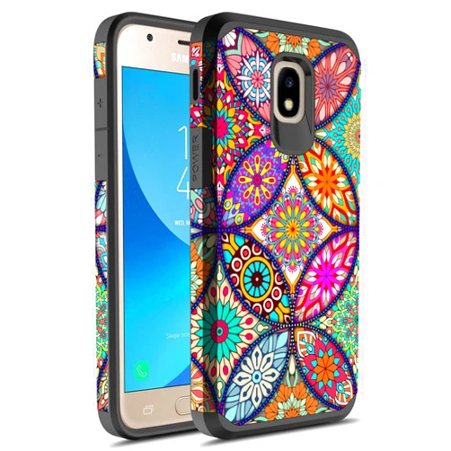 Rosebono Fashion Rosebono Compatible with Samsung Galaxy J3 Achieve/J3 Star/J3 V 2nd Gen./J3 2018/Express Prime 3/Sol 3/Amp Prime 3 2018 Case, Graphic Case for SMJ-337 (Colorful Mandala)