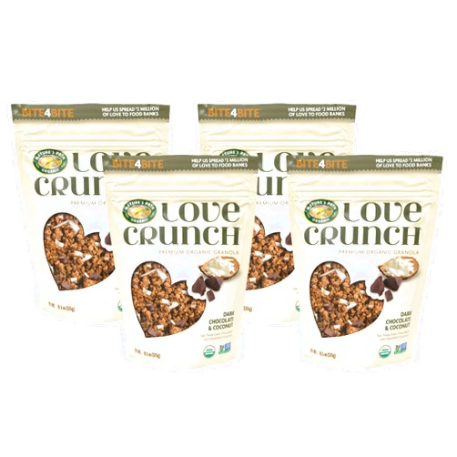 Love Crunch Organic Dark Chocolate & coconut Granola, Non-GMO, Fair Trade, by Nature's Path, 11.5 Ounce (Pack of 4)