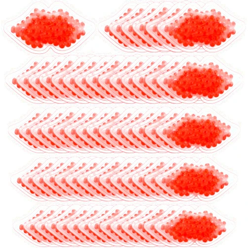 TrelaCo 60 Pcs Lip Ice Pack Bulk Gel Ice Pack Reusable Boo Boo Ice Packs Ice Bag for Injuries Lip Shape Mini Ice Pack Cold Compress for Headaches Tired Eyes Swelling Teeth Pain Relief(Red)