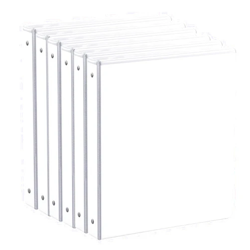 SUIN 1-inch 3 Ring Binder with 2 Interior Pockets, 1'' Basic Binders Holds US Letter Size 8.5'' x 11'' Paper - Versatile Binders for Office, Home, and School Use, 6 Pack (White)