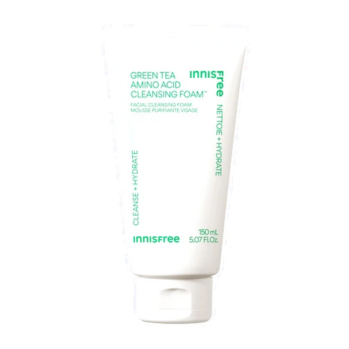 innisfree Green Tea Amino Acid Cleansing Foam, Sulfate Free, Korean Hydrating Face Cleanser with Gentle Foam