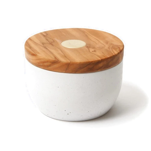 Berard Round Millenari Salt Keeper, 4 x 2.75in, White