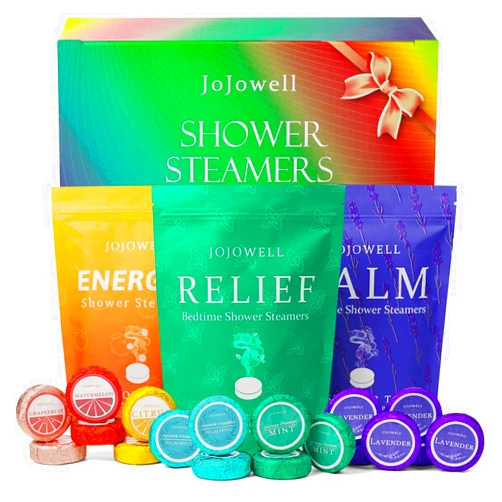 JoJowell Shower Steamers Aromatherapy - 18 Pack Shower Bombs Birthday Gifts for Women, Organic Essential Oils, Self Care, Stocking Stuffers for Adults, Christmas Gifts for Women, Men, Mom