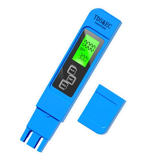 LIKDAY 3 in 1 TDS Meter - TDS EC & Temperature(°C,°F) Meter,Accurate & Reliable Digital Water Testing Kits for Drinking Water Quality, Tap, Well, Swimming Pool,Hydroponics, Aquarium, RO/DI System，Blue