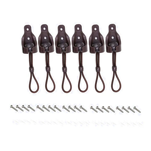 Lihopefe Universal 3-Pack Bungee Kit for Exterior Sun Shades Outdoor/Indoor Roller up Blinds, Replacement Shade Parts Bungee Kit (Brown)