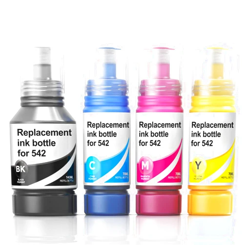 PACITEK Replacement for Epson 542 Ink Refill Bottles Work for ET-5850 ET-5880 ET-5170 ET-16600 ET-16650 ET-5800 ET5850 ET5880 ET5170 ET16600 (140ml Replacement for 542 Black Ink, 70ml CMY)
