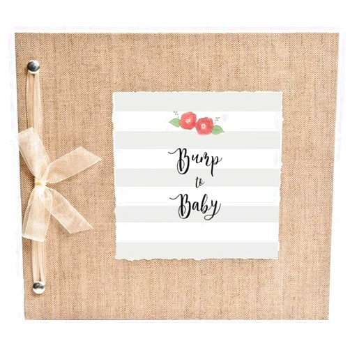 Hugs and Kisses XO Pregnancy Journal, Diary and Planner for Expecting Mothers. Grey Stripe. Beautiful and Unique Gift for Moms
