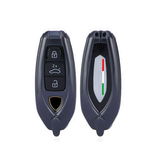 Unbit Aluminium Alloy Car Key Case Cover Fob Compatible for Lamborghini Urus 2021 Remote Shell Holder Protector with Keychain Ring(Color:Black with Chain)