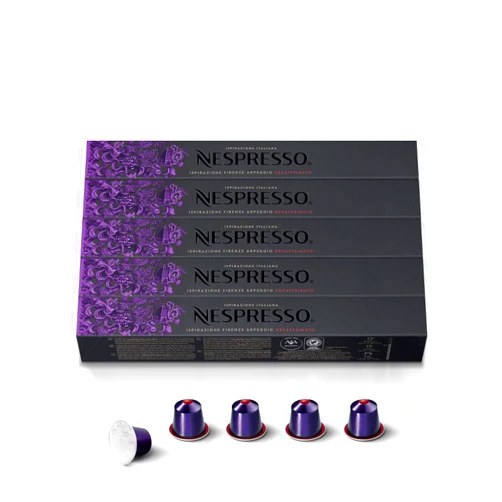 Nespresso Capsules Original Line, Arpeggio Decaffeinato, Dark Roast Coffee, 50-Count Coffee Pods