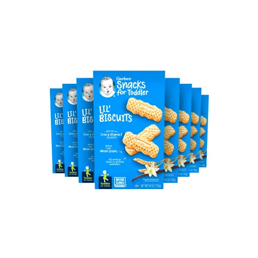 Gerber Snacks for Baby Lil Biscuits, 4.44 Ounce (Pack of 8)