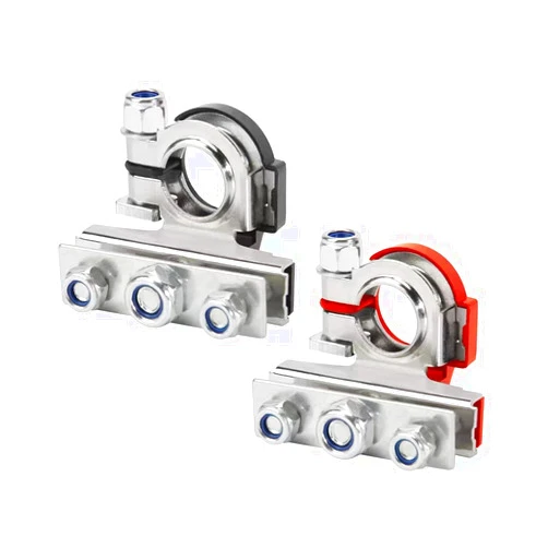 Cannonfish Universal 2pcs 12V Automotive Top Post Car 3 Way Battery Wire Cable Terminals Clamp Connectors,Negative with Protective Cover,Copper Plate with 3 Bolt for Car,Boat,Van