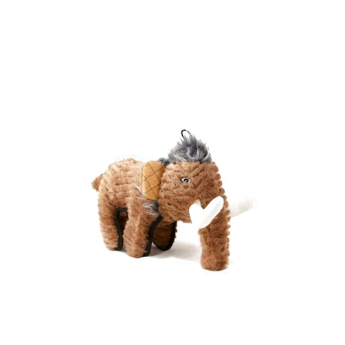 SteelDog Ruffian Woolly Mammoth Dinosaur Dog Toy Premium Tough Plush with Tennis Ball
