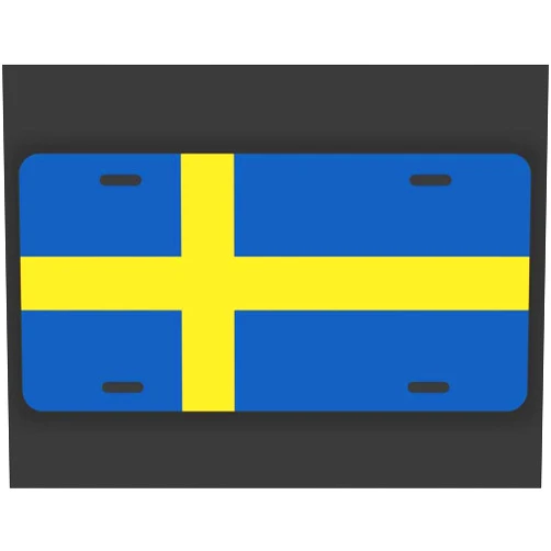 DHDM Designs Sweden Flag License Plate Tag Vanity Novelty Metal | UV Printed Metal | 6-Inches by 12-Inches | Car Truck RV Trailer Wall Shop Man Cave | VLP091