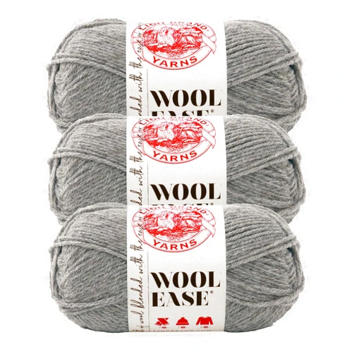 Lion Brand Yarn (3 Pack) Lion Brand Yarn Wool-Ease Yarn, Grey Heather
