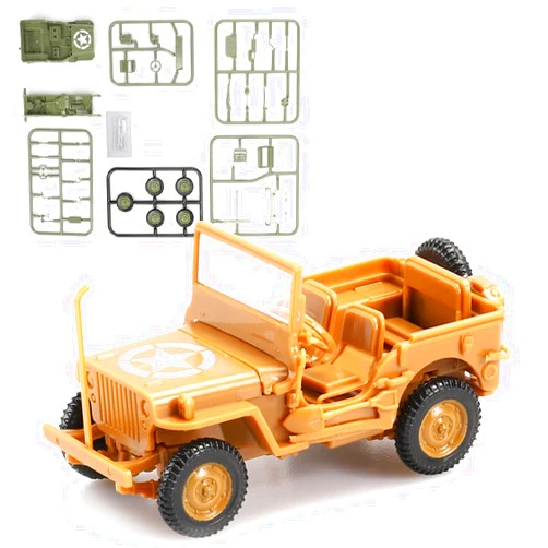 ViiKONDO Military Vehicle Army Men Toy Easy Model Kit 1/48 Scale WWII US Armored Truck Tan Rapid Assembly Diorama Miniature Decor Gift